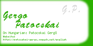 gergo patocskai business card